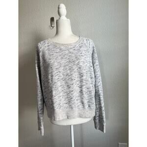 J Crew Vintage Fleece Cotton Terry Crewneck Pullover Gray Women's L Flaw